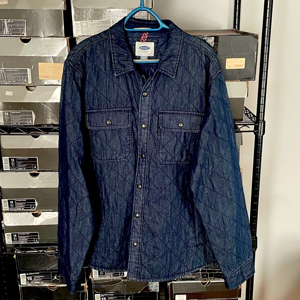 Old Navy Workmen’s Denim Quilted Button Jacket XXL